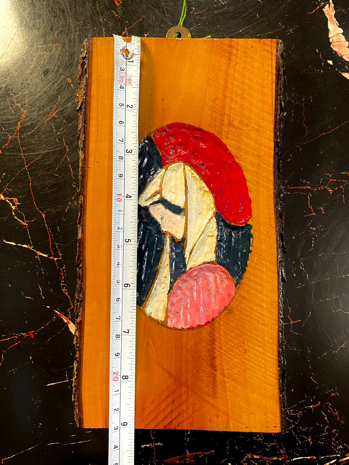 Vintage Abstract Wooden Wall Plaque – Mid Century Style Art