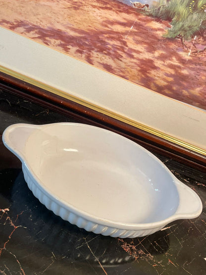Classic White Oval Ceramic Baking Dish