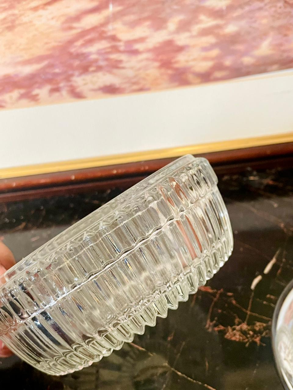 Vintage Cut Glass Bowl with Silver-Plated Lid – Elegant Storage Dish (England)