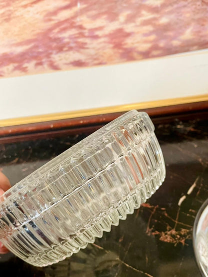 Vintage Cut Glass Bowl with Silver-Plated Lid – Elegant Storage Dish (England)