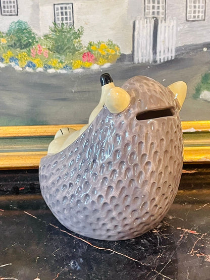 Adorable Ceramic Hedgehog Money Bank – Glazed Finish