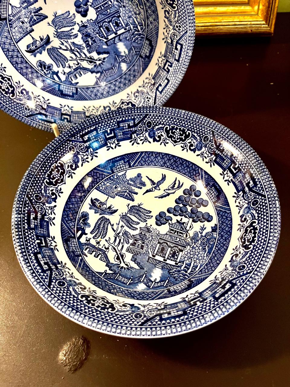 Vintage Blue & White Chinoiserie Deep bowl set of 2