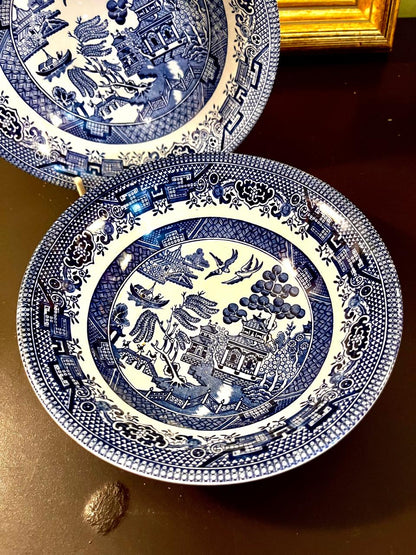 Vintage Blue & White Chinoiserie Deep bowl set of 2