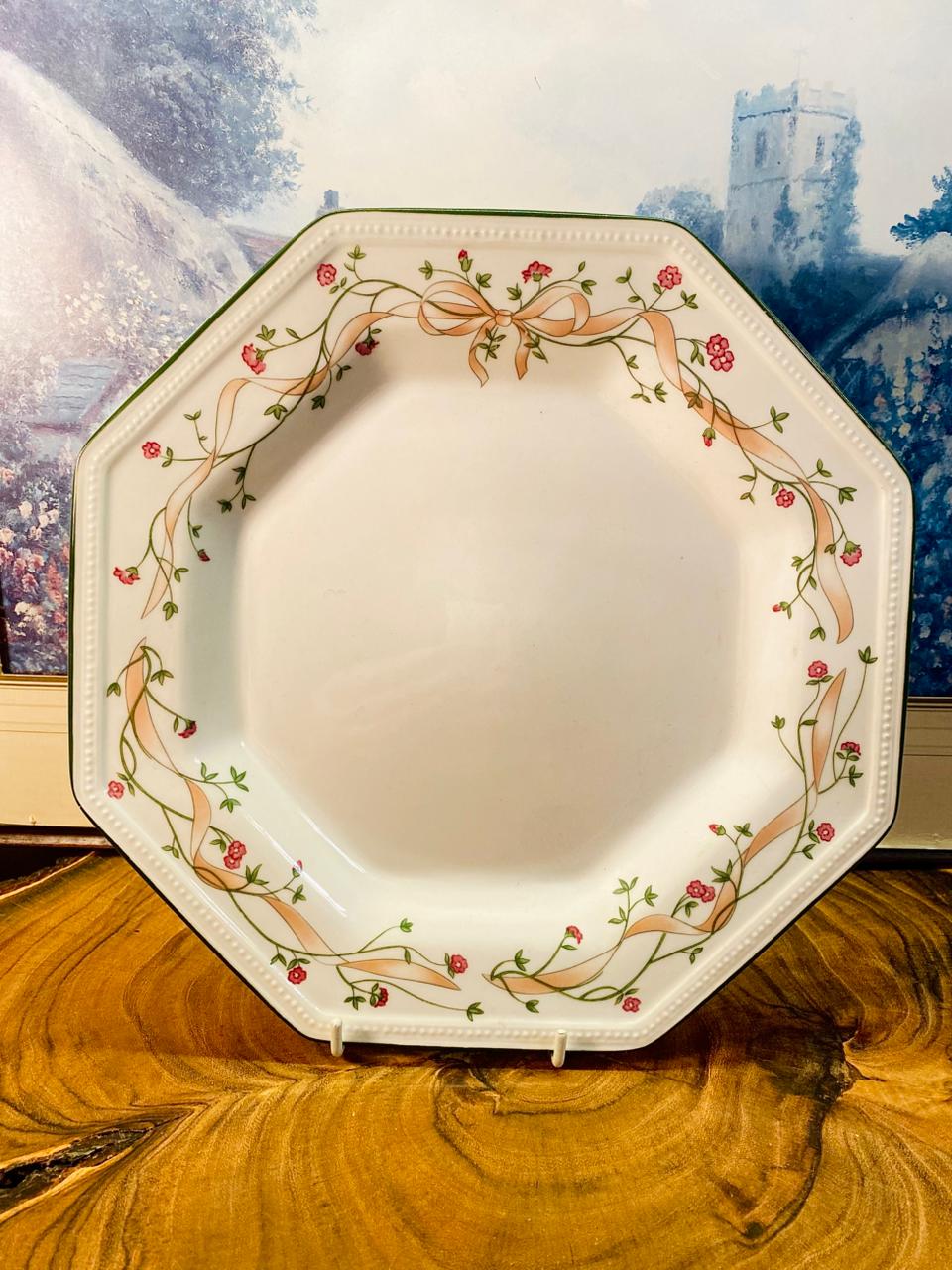 Set of 6 Johnson Bros Eternal Beau Octagonal Dinner Plates, England