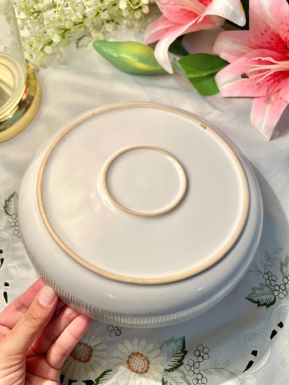Large White Round Serving Pasta Bowl 9.5" Vintage Style