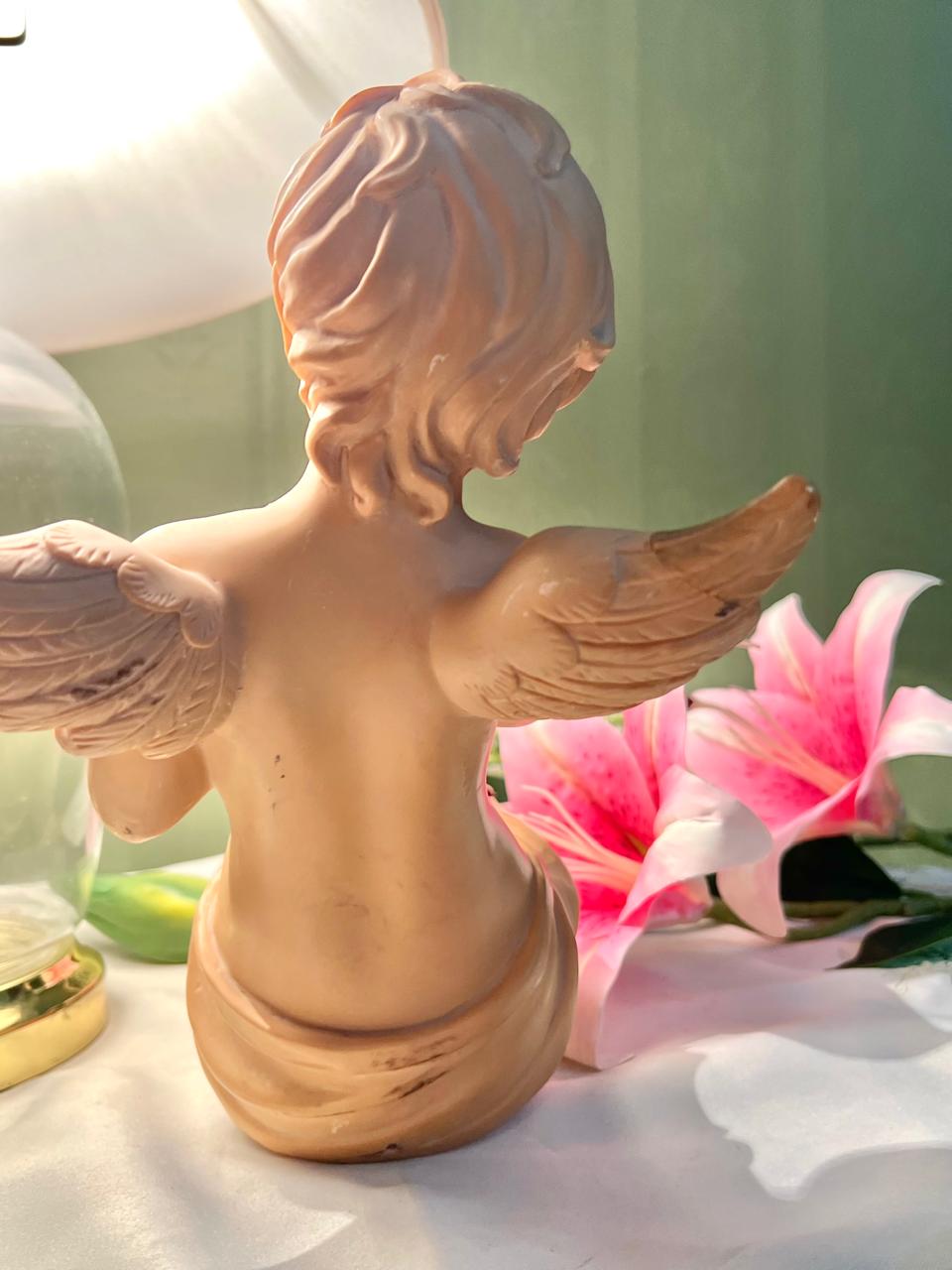 Cherub Angel Figurine with Bird 27 cm