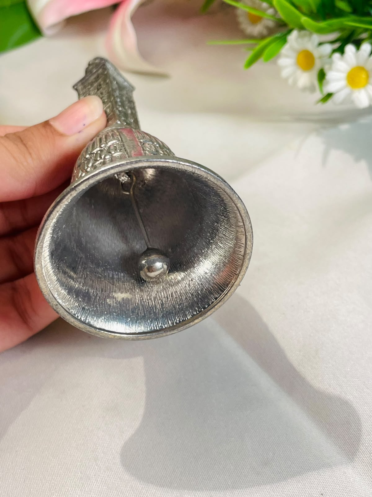 Silver-Tone Architectural Souvenir Bell – 12 cm