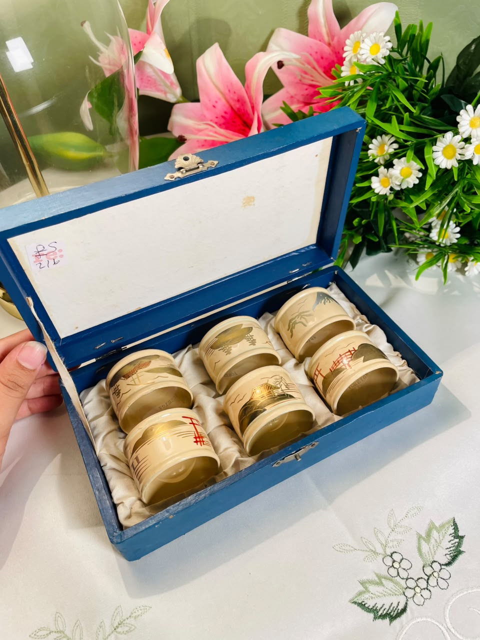 Oriental Scenic Japaness Napkins Ring – 6 Pieces with Box