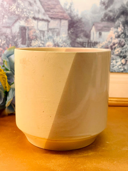 Minimalist Beige and lilac Ceramic Planter Modern Matte Pot
