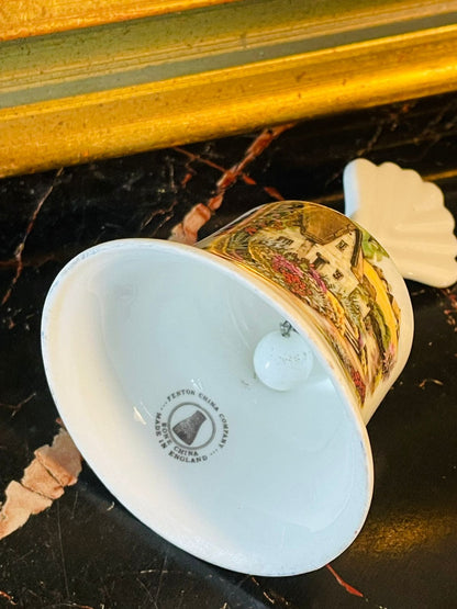 Fenton China “English Cottage Garden” Ceramic Bell – Made in England – 5 Inches Tall