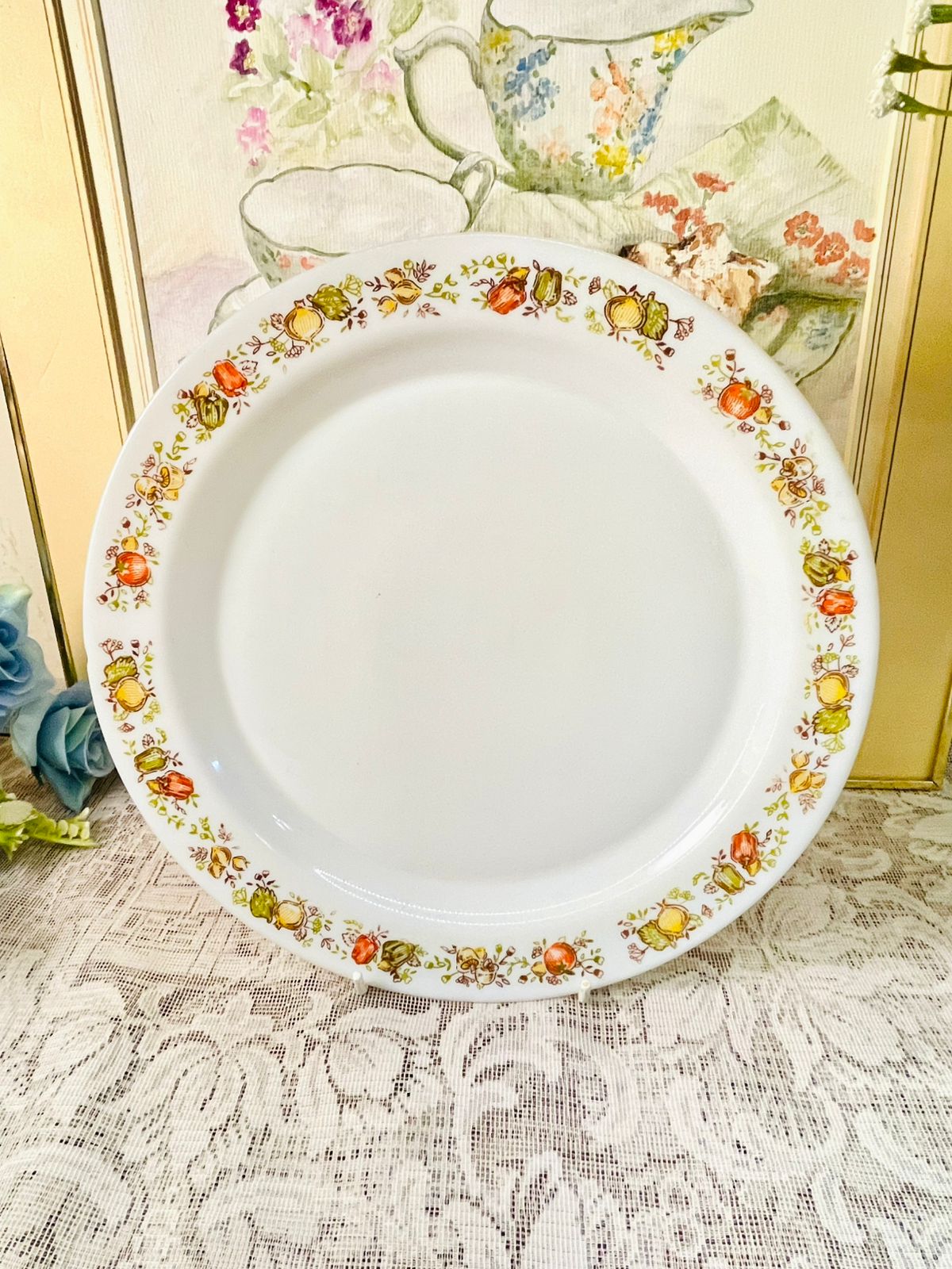 Vintage Autumn Harvest Porcelain set of 6 Dinner Plate