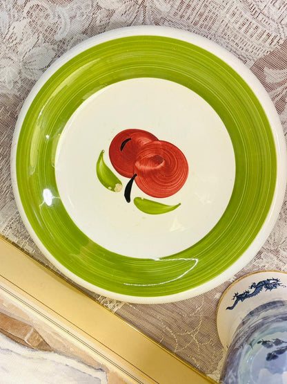 Hand-Painted Ceramic Pie Dish — 11 Inch (Cherry Design) oven safe