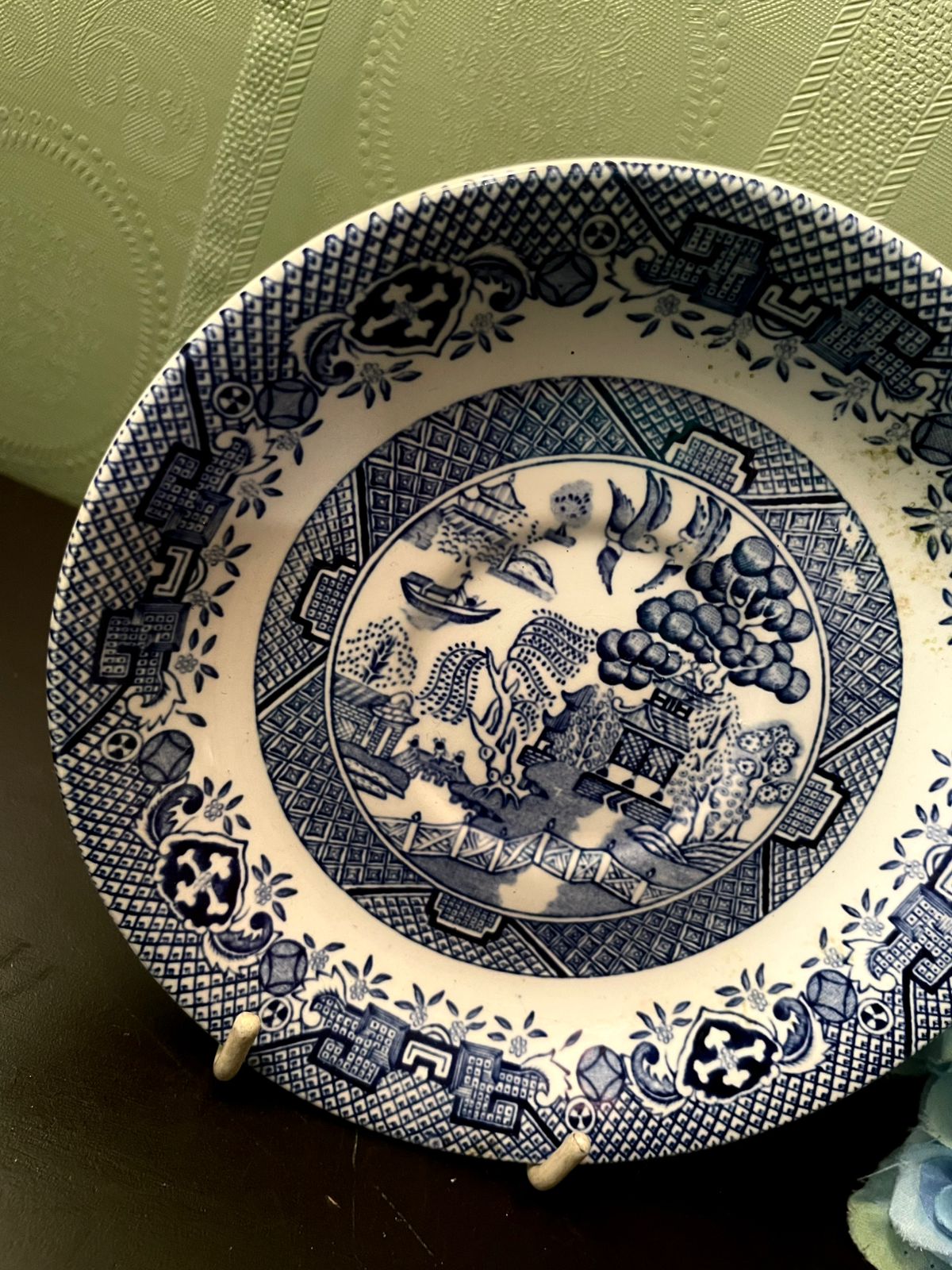 Royal Tudor Willow Decorative Plate 6 Inch Blue & White English Transferware