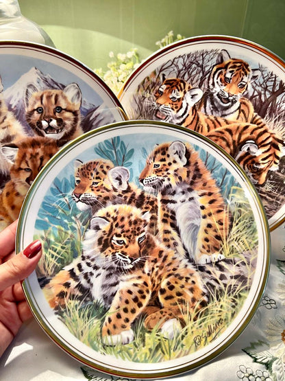 Royal Vale Tigers / Cheetas Wall Plates – 3 Piece Set, 9 Inch