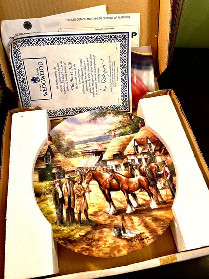 Vintage English Horse Fair Collector Plate 20 cm Boxed
