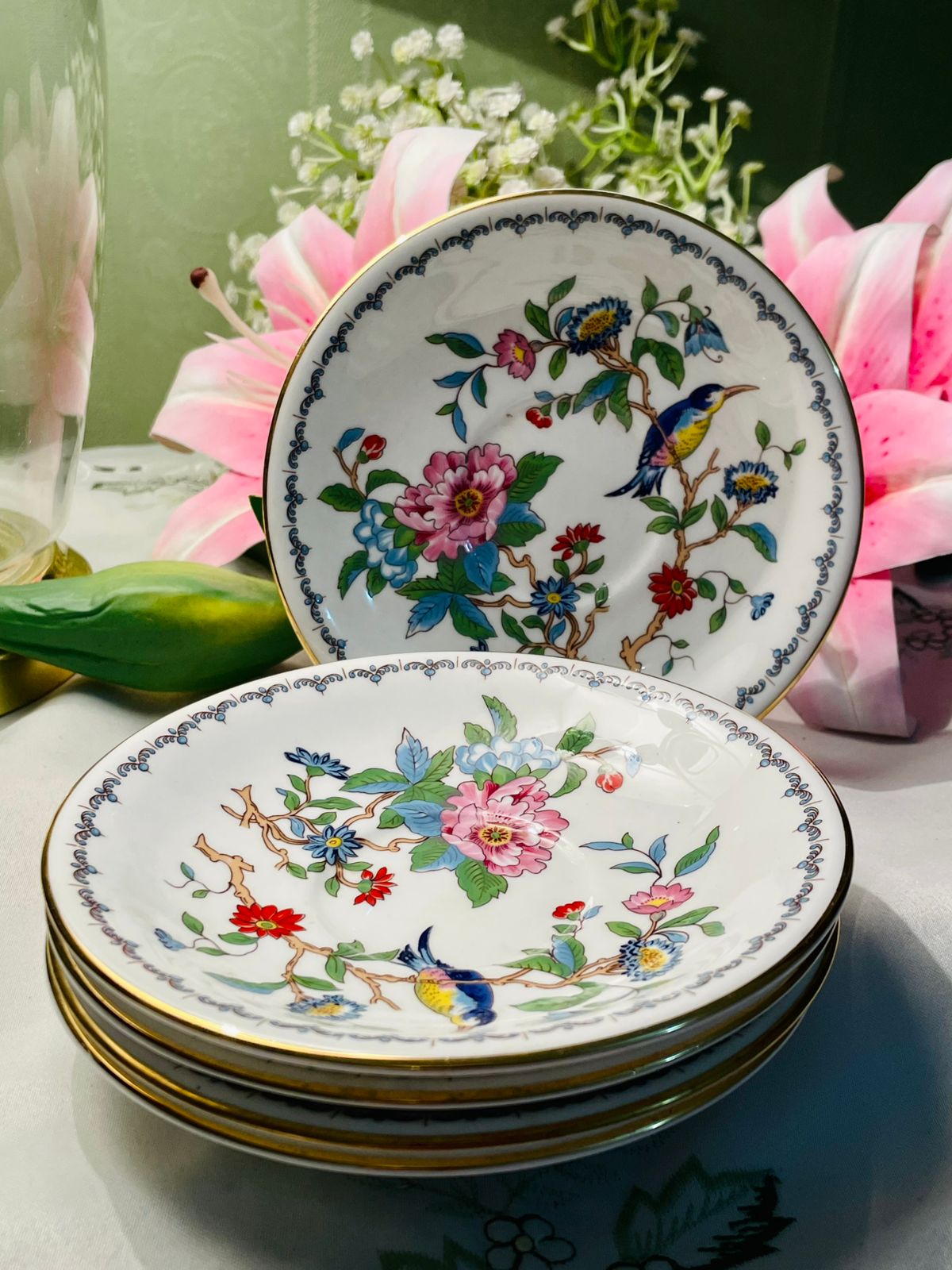 Aynsley Pembroke Fine Bone China Side Plates 5-Piece Set 14 cm