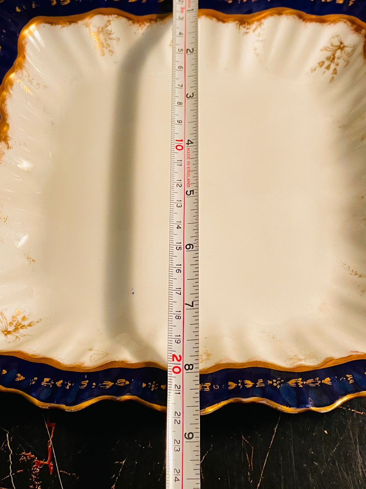 Royal S England Cobalt Blue & Gold Square Serving Dish – Vintage