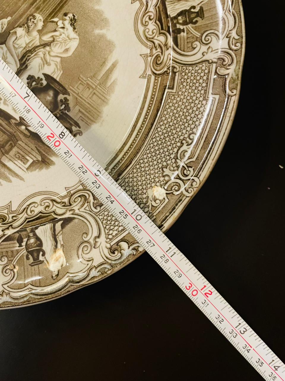 Antique P.W. & Co Minerva Pearl Stoneware Plate 11" Victorian Transferware