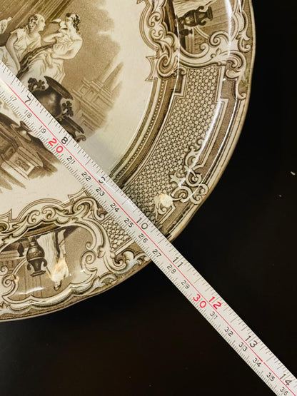 Antique P.W. & Co Minerva Pearl Stoneware Plate 11" Victorian Transferware