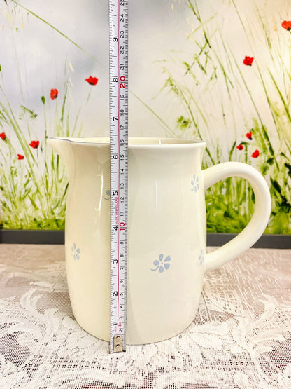 Vintage Cream Ceramic Floral Milk Jug