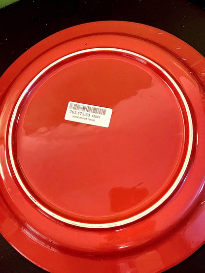 Vintage Large Red Ceramic Plater12 Inch